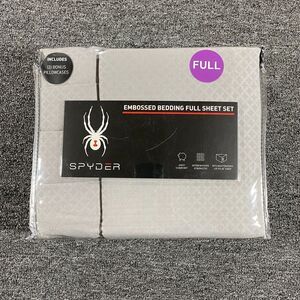 Spyder Full Sheet Set 4 Pc Red 100% Polyester Gray With Pillowcases NEW